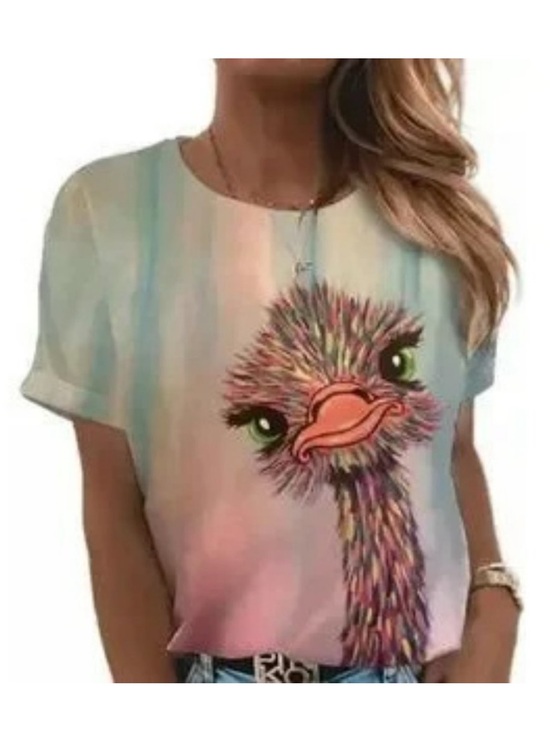 DIVAS LiMiTED Tops - DIVAS LiMiTED
Pastel Ombre Ostrich Graphic Tee